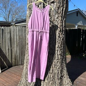 Athleta Girl Jump for Joy Tank Jumpsuit Pockets Geranium Purple Size XXL/16